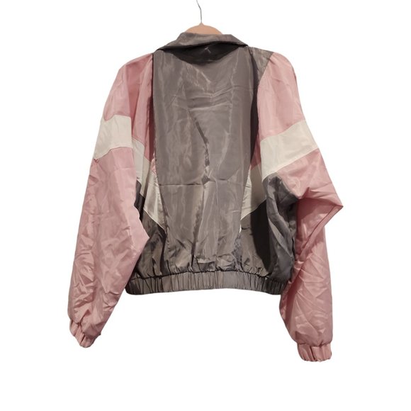 Color Block Windbreaker jacket (Grey/Pink/White) - Medium - Picture 3 of 3